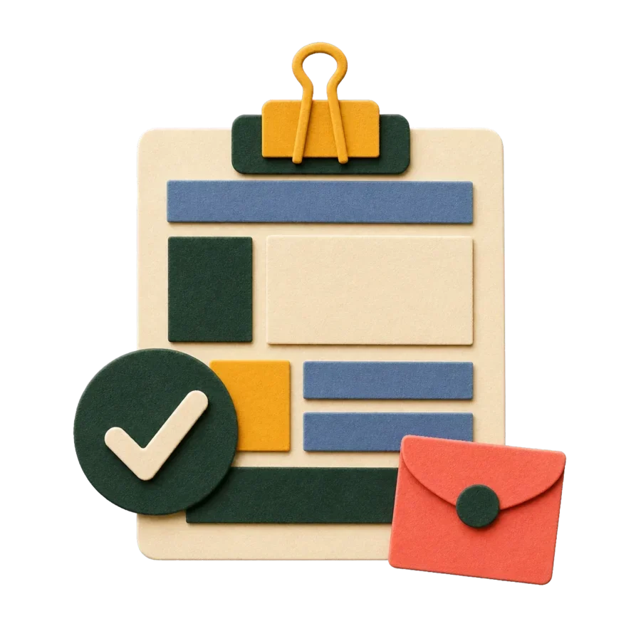 Handmade monthly board approval clipboard